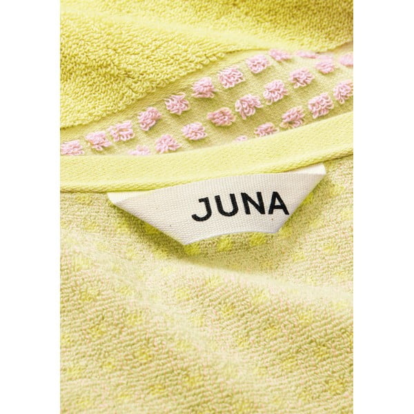 Жълтo-розова кърпа от органичен памук от тери 50x100 cm Check – JUNA-image-1