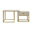 Кремави/златисти масички за кафе в комплект от 2 бр. от декор от мрамор 50x70 cm Beauty – Mauro Ferretti