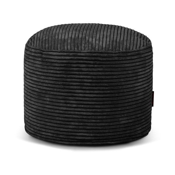 Черен пуф от рипсено кадифе Mini – SLOWDOWN