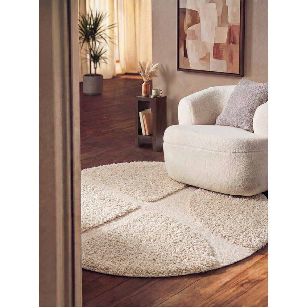 Кремав ръчно изработен кръгъл килим ø 200 cm Lambeth Jasper – Ted Baker-image-1