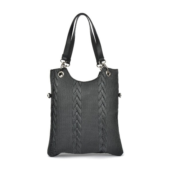 Черна кожена чанта Maria - Mangotti Bags