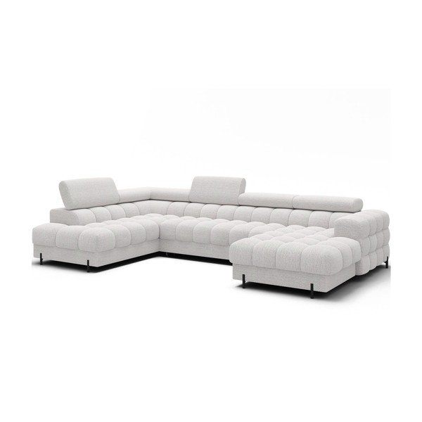 Кремав разтегателен ъглов диван от букле (ляв ъгъл U форма) Feraria – ELTAP-image-2