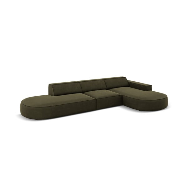 Ъглов диван от зелено кадифе (десен ъгъл) Jodie - Micadoni Home-image-4