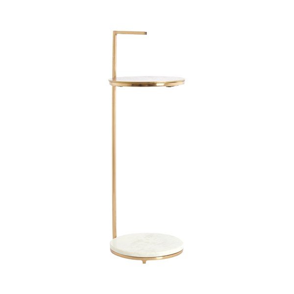 Кръгла странична масичка с мраморна плоча ø 26 cm Leda – Light & Living
