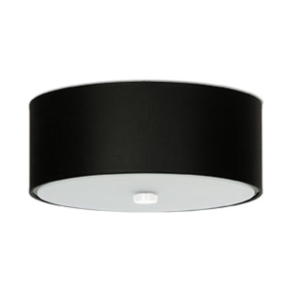 Черно осветително тяло за таван с текстилен абажур ø 30 cm Herra – Nice Lamps