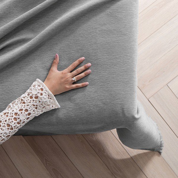 Сиво покривало за легло от шенил 220x240 cm Talo – Filumi-image-1