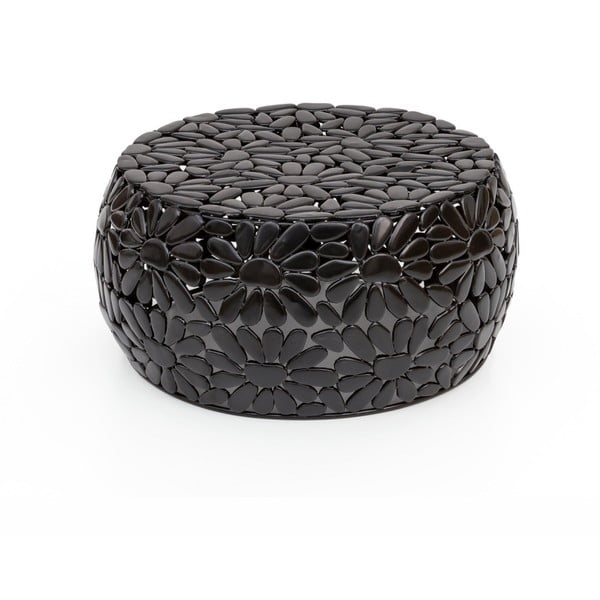 Черна масичка за кафе Floral, ⌀ 56 cm - WOOX LIVING