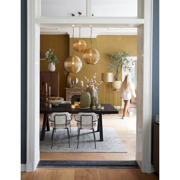 Висящо осветително тяло с метален абажур в златист цвят ø 45 cm Pilka – Light & Living-image-2