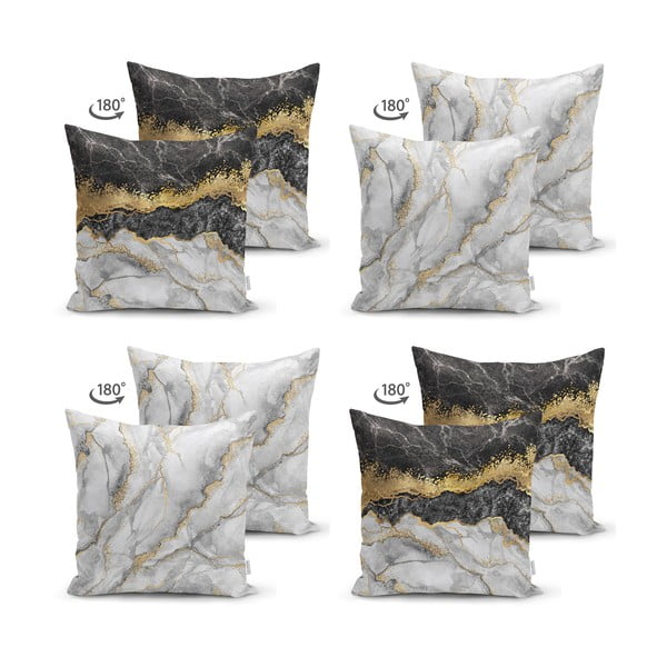 Комплект от 4 калъфки за възглавници Мрамор, 45 x 45 cm - Minimalist Cushion Covers