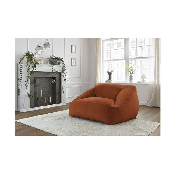 Оранжев пуф от изкуствен косъм Lilibet – Bobochic Paris-image-1