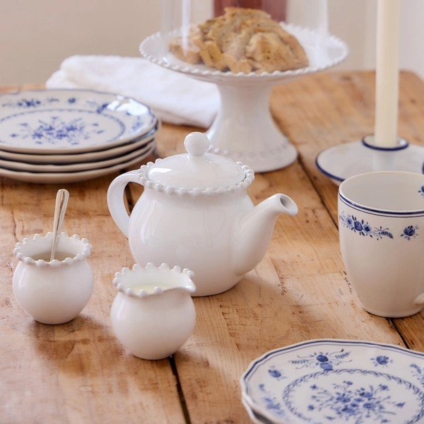 Бял глинен чайник с цедка 500 ml Pearl – Costa Nova-image-3