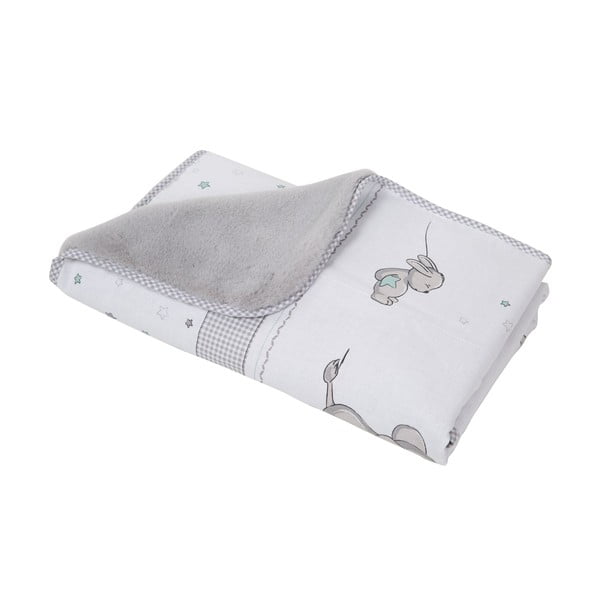 Бяло/сиво бебешко одеяло от микроплюш 80x80 cm Sternenzauber – Roba-image-2