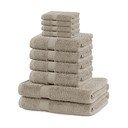 Бежови памучни хавлии и кърпи за баня в комплект от 10 бр. от тери Marina – DecoKing