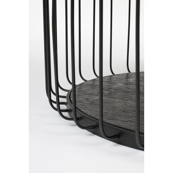 Черна масичка за кафе със стъклен плот, ø 60 cm Lance - White Label-image-3