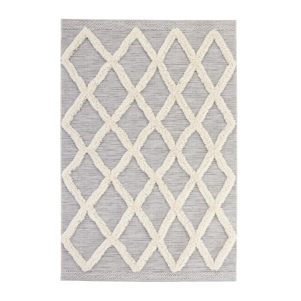 Сив килим Handira Grid, 170 x 115 cm - Mint Rugs