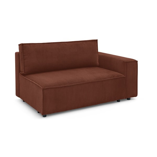 Модул за диван от велур в тухлен цвят, десен ъгъл Nihad modular - Bobochic Paris