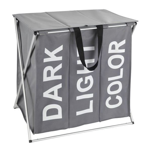 Тройна сива кошница за пране Trio, 118 л - Wenko-image-2