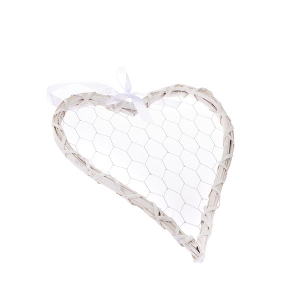 Бяло декоративно висящо сърце Rattano Heart Quatro - Dakls