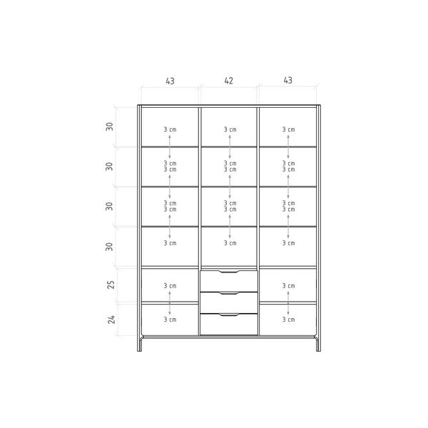 Витрина от масивен дъб в естествен цвят  140x188 cm Twig – The Beds-image-4