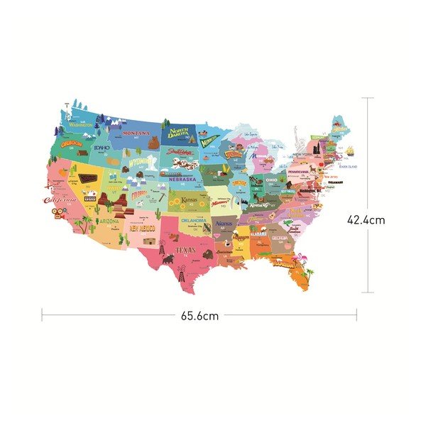 Velká samolepící nástěnná mapa USA Ambiance, 50 x 70 cm-image-3