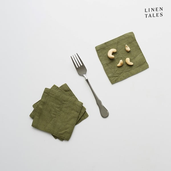 Зелени подложки от плат в комплект от 4  - Linen Tales