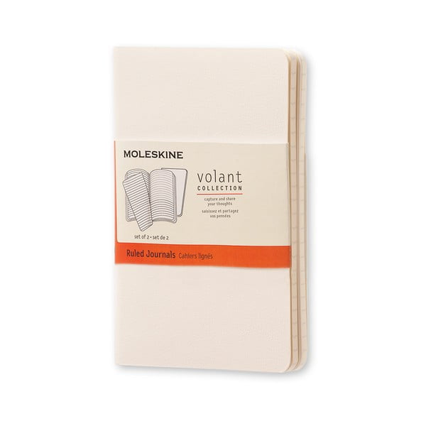 Бяла тетрадка с подвързия , 80 страници Volant - Moleskine