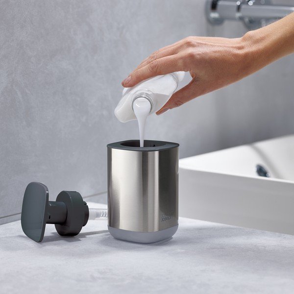 Диспенсер за сапун от неръждаема стомана в блестящо сребрист цвят 250 ml Presto Steel – Joseph Joseph-image-4