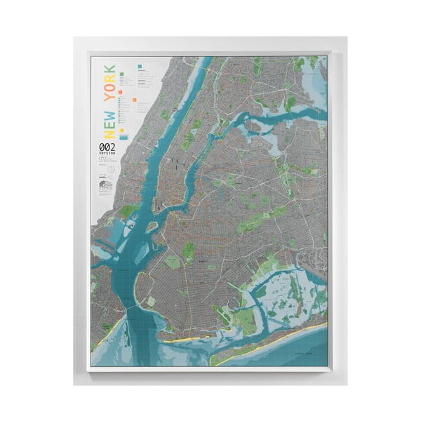 Карта на Ню Йорк в прозрачен калъф The Future Mapping Company Ню Йорк, 130 x 100 cm - THE FUTURE MAPPING COMPANY