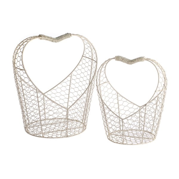 Комплект от 2 метални кошници за великденски сърца с форма на сърце - Dakls
