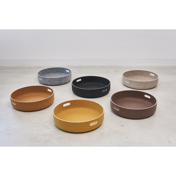 Текстилна кошница за съхранение ø 46x12 cm Cesto Black – MiaCara-image-1