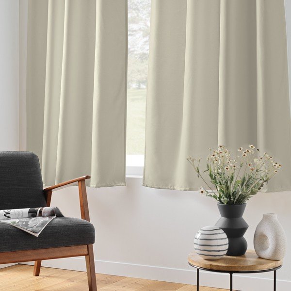 Бежово термо/dimout перде от микрофибър 135x180 cm Micropolar – douceur d'intérieur-image-1