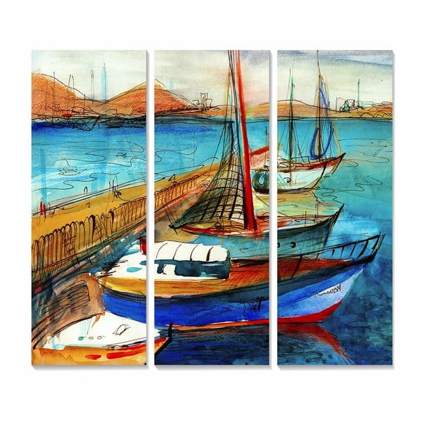 Картини в комплект от 3 бр. 20x50 cm Sailing - Wallity
