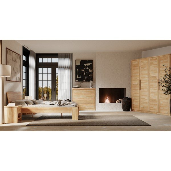 Гардероб от масивен дъб в естествен цвят 105x220 cm Timo – Olivia Living-image-1