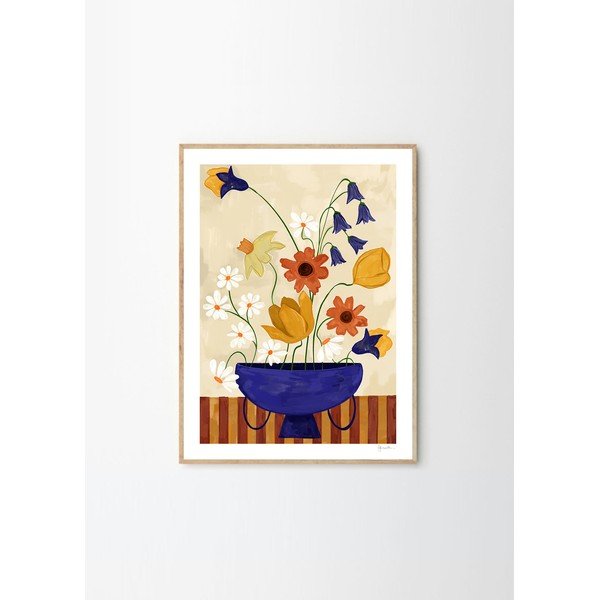 Постер 30x40 cm Colourful Bunch in Blue Vase – Frankie Penwill – The Poster Club-image-3