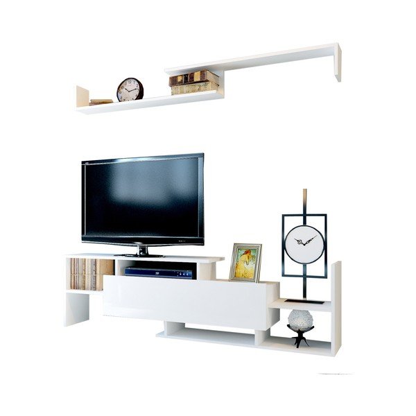 Бял шкаф за телевизор 154x42 cm Dream - Kalune Design-image-2