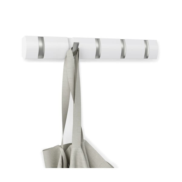 Бяла стенна закачалка от тополово дърво Flip - Umbra-image-4