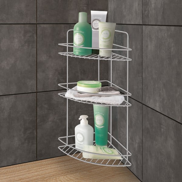 Стоманен рафт за баня в блестящо сребрист цвят Luxy – Metaltex-image-1