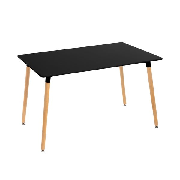 Черна трапезна маса с черен плот за маса 80x120 cm – Casa Selección
