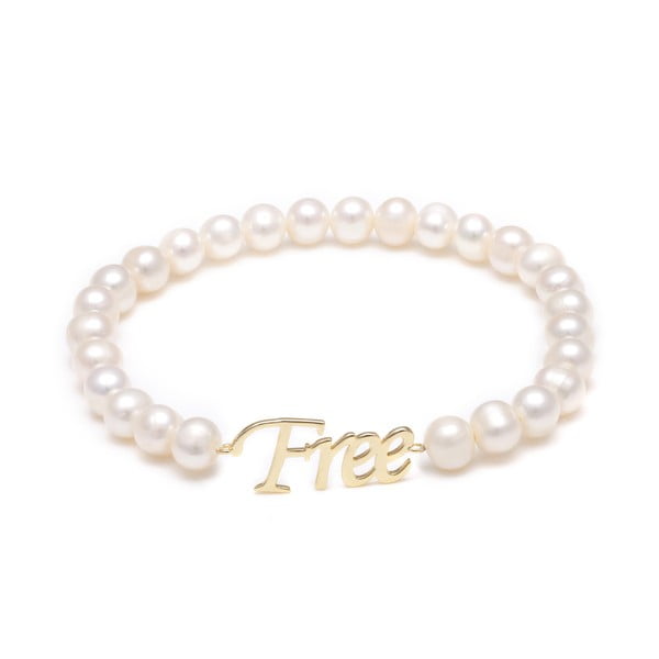 Náramek z říčních perel GemSeller Free, bílé perly