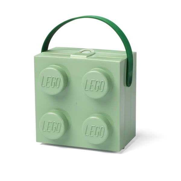 Светлозелена кутия за съхранение с дръжка - LEGO®