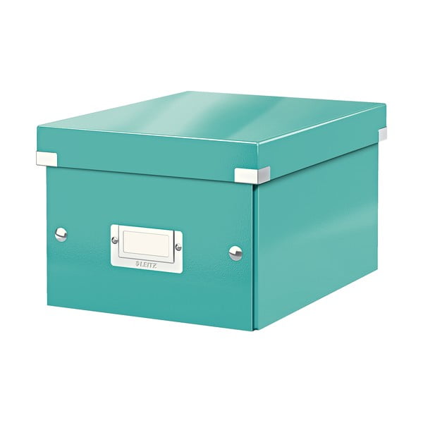 Зелена/тюркоазена картонена кутия за съхранение с капак 22x28x16 cm Click&Store – Leitz