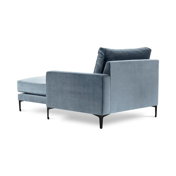 Светлосин кадифен шезлонг, десен ъгъл Harmony - Kooko Home-image-3