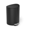 Матово черно метално кошче за боклук с педал 6 l – simplehuman
