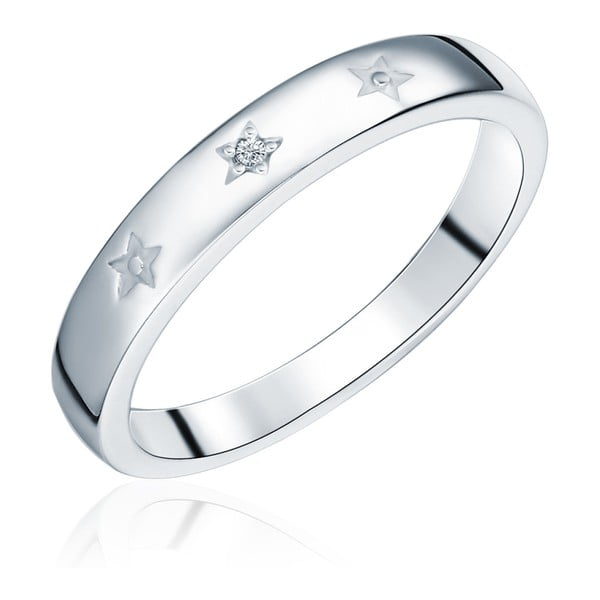 Stříbrný prsten s pravým diamantem Tess Diamonds Dominica, vel. 54