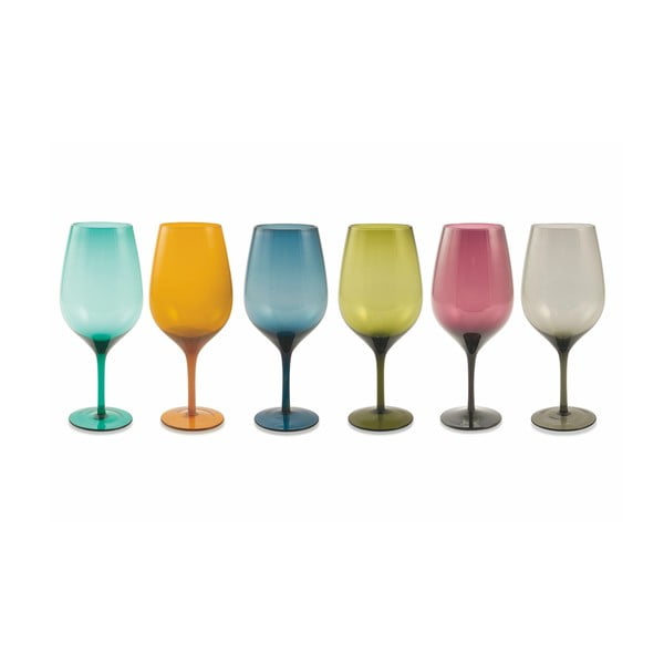 Комплект от 6 цветни чаши за вино Villa d'Este Happy Goblets - Villa d'Este