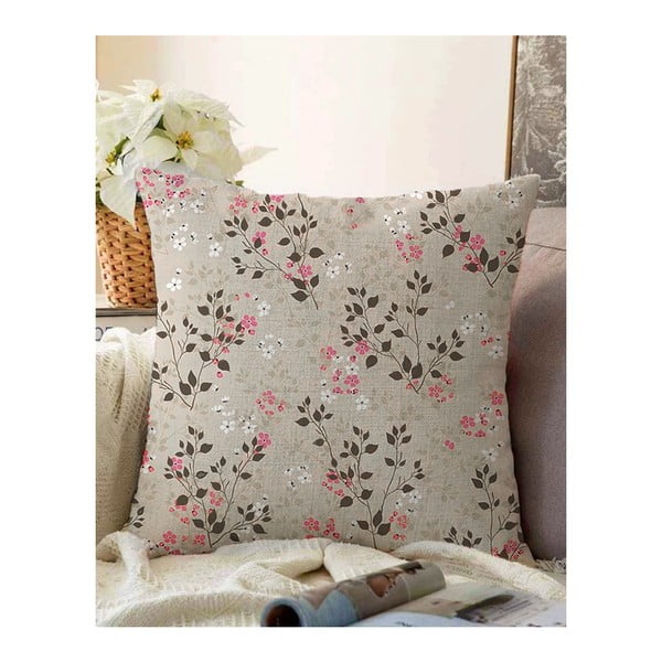 Кафява калъфка за възглавница със смес от памук Bloom, 55 x 55 cm - Minimalist Cushion Covers