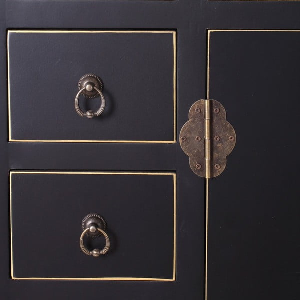 Черен висок скрин 73x90 cm Oriente – Ixia-image-1