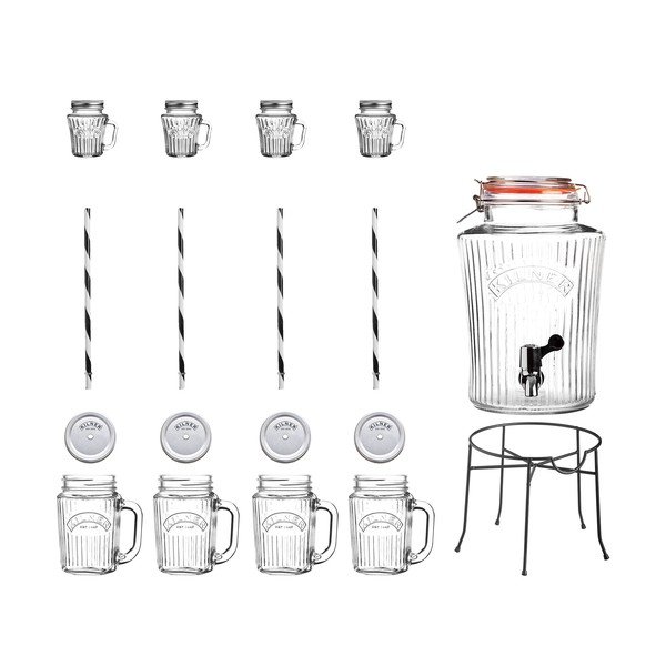 Sada nápojového automatu a 8 sklenic Kilner Vintage