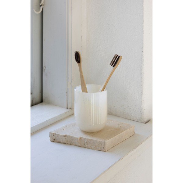 Кремава стъклена чаша за четки за зъби Opal – Mette Ditmer Denmark-image-4