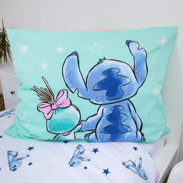 Единично  памучно детско спално бельо в цвят мента 140x200 cm Lilo & Stitch "Buddies" – Jerry Fabrics-image-3